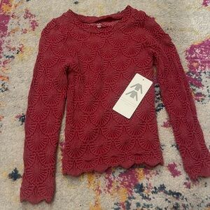 Aura Crimson Textured Knit Top